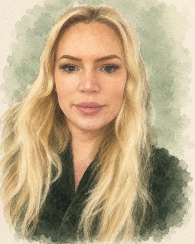 Watercolour portrait of Heather